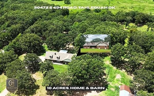10 Acres of Land with Home for Sale in Tahlequah, Oklahoma