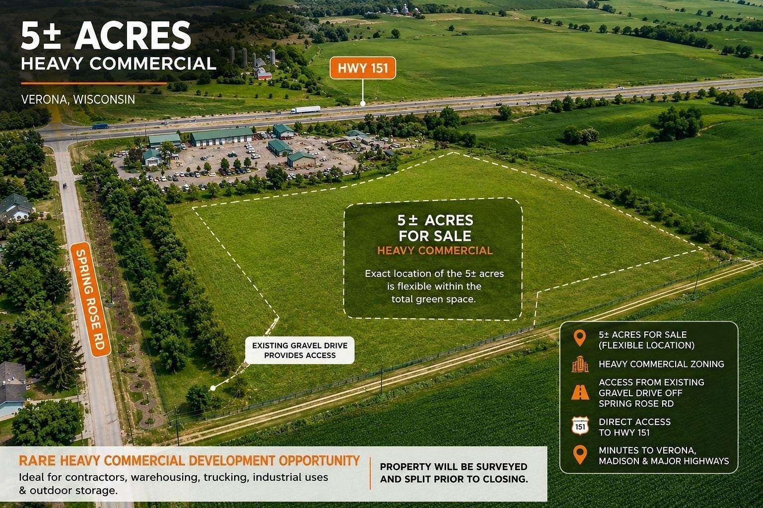 5 Acres of Commercial Land for Sale in Verona, Wisconsin