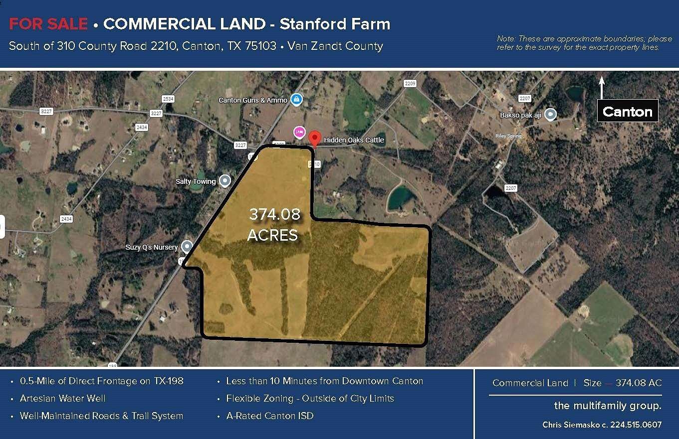 375 Acres of Land for Sale in Canton, Texas