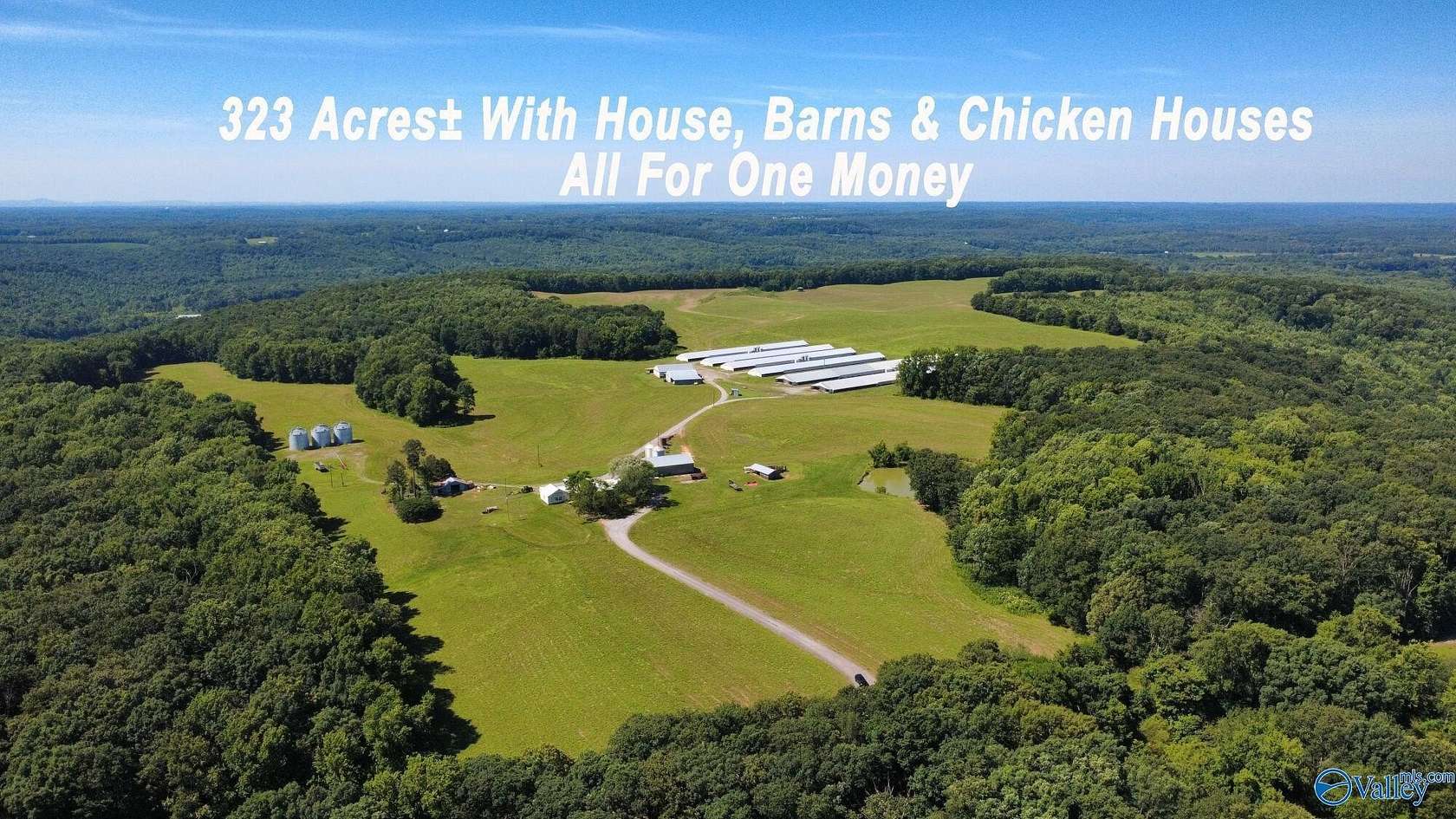 323 Acres of Land with Home for Auction in Falkville, Alabama