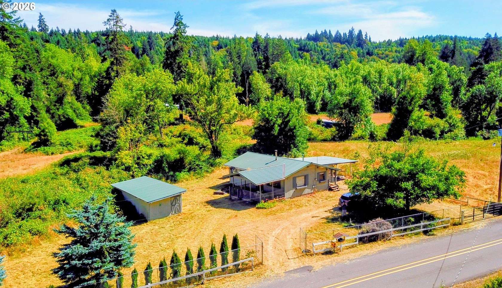 33.8 Acres of Land with Home for Sale in Mulino, Oregon
