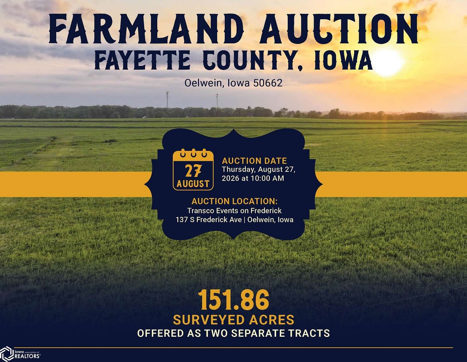 152 Acres of Land for Auction in Oelwein, Iowa