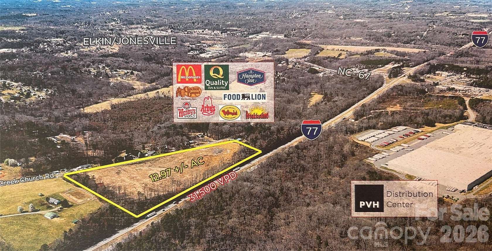 13 Acres of Commercial Land for Sale in Jonesville, North Carolina