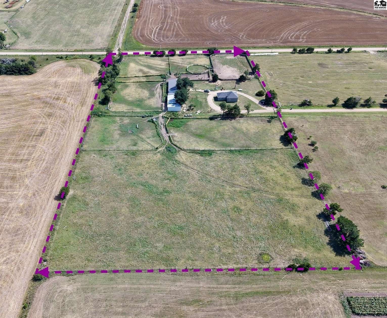 4.7 Acres of Land with Home for Sale in Bunker Hill, Kansas