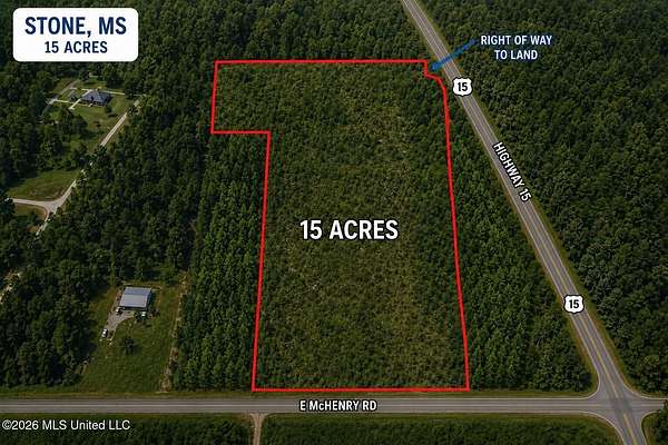 15 Acres of Recreational & Residential Land for Sale in Saucier, Mississippi