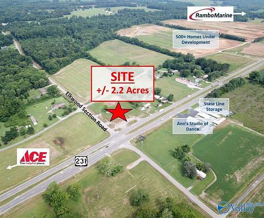2.2 Acres of Commercial Land for Sale in Hazel Green, Alabama