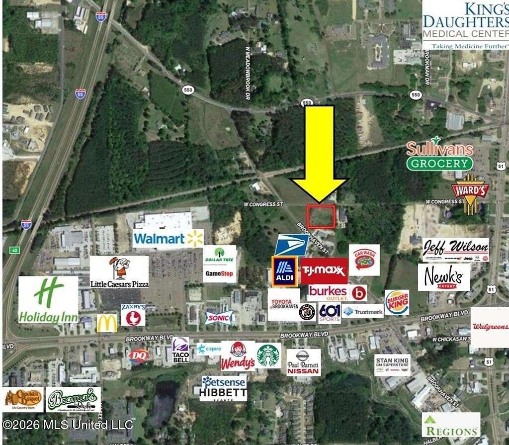 1.62 Acres of Commercial Land for Sale in Brookhaven, Mississippi