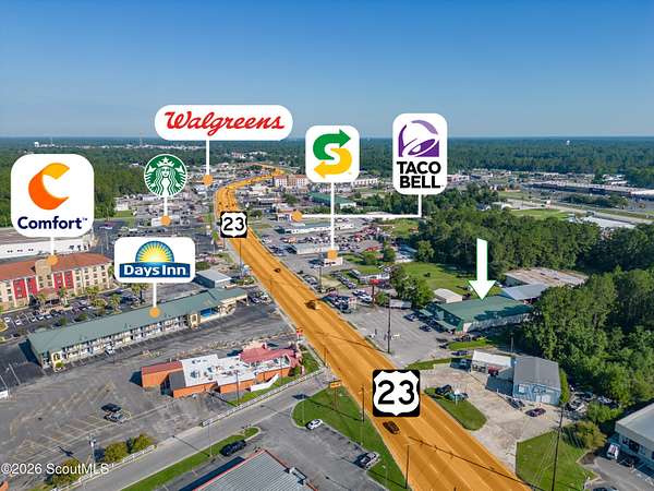 2.44 Acres of Improved Commercial Land for Sale in Waycross, Georgia
