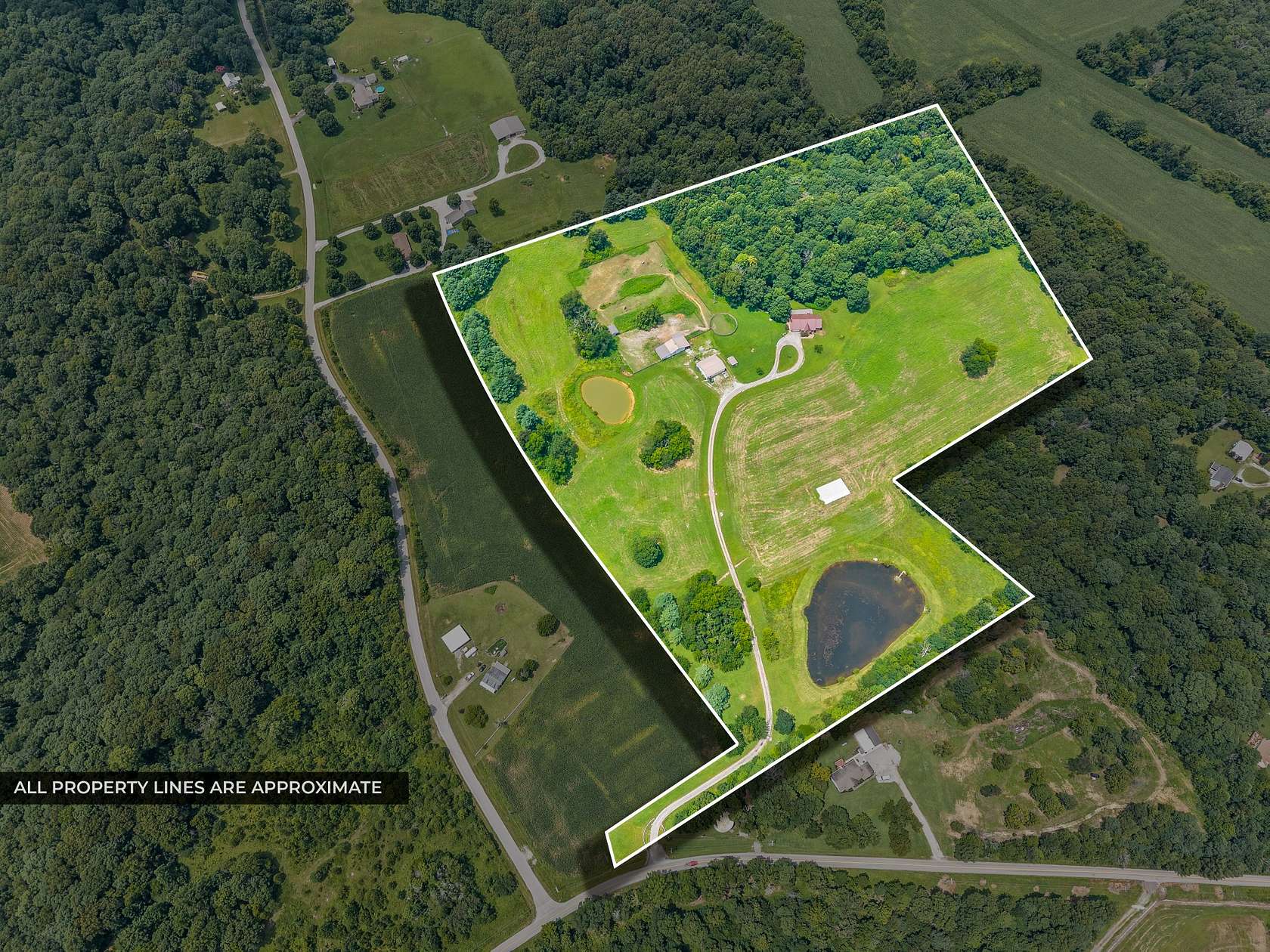 34.8 Acres of Land with Home for Sale in Hopkinsville, Kentucky