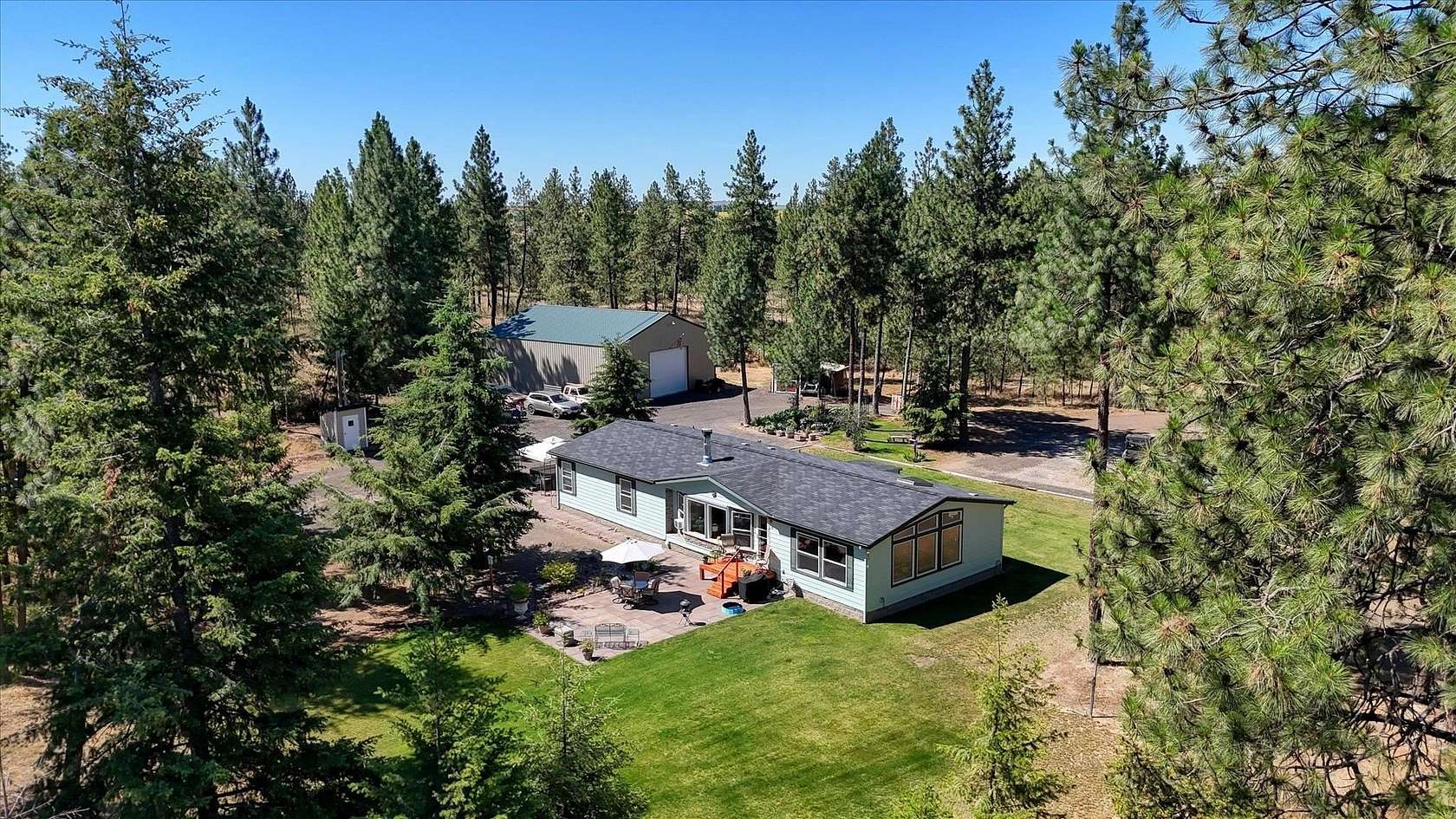 10 Acres of Recreational Land with Home for Sale in Reardan, Washington
