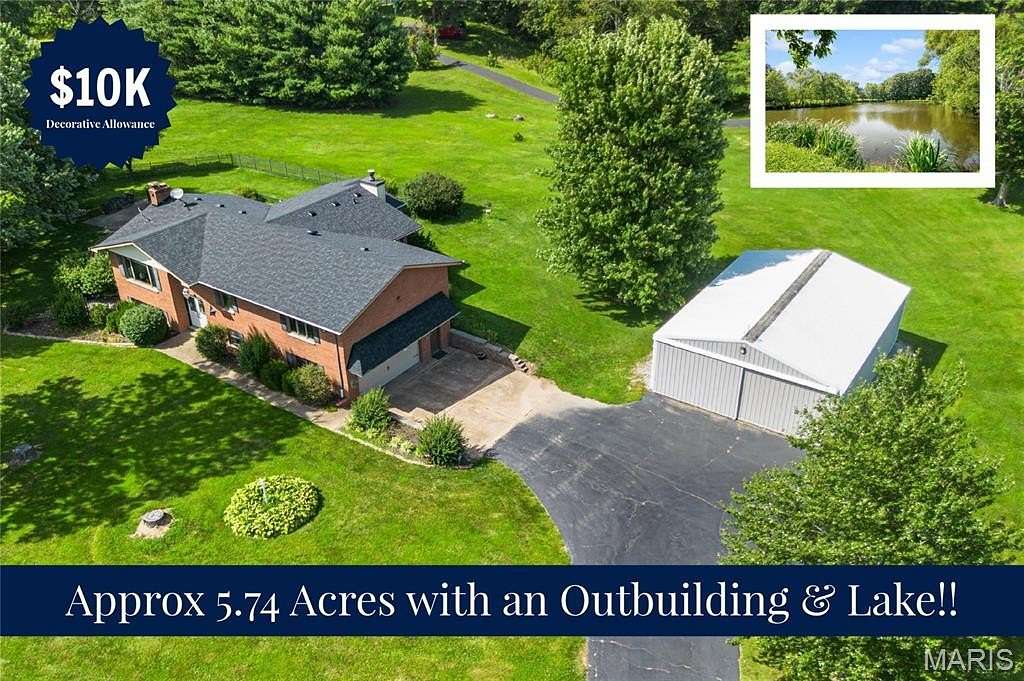 5.74 Acres of Land with Home for Sale in O'Fallon, Illinois