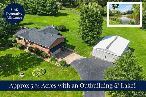 5.74 Acres of Land with Home for Sale in O'Fallon, Illinois