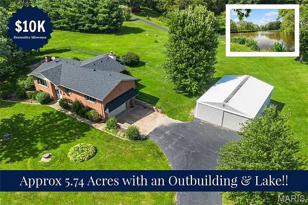 5.74 Acres of Land with Home for Sale in O'Fallon, Illinois