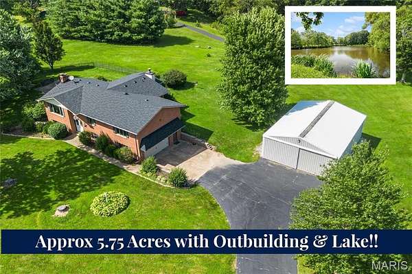 5.74 Acres of Land with Home for Sale in O'Fallon, Illinois