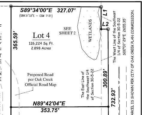 2.9 Acres of Residential Land for Sale in Oak Creek, Wisconsin