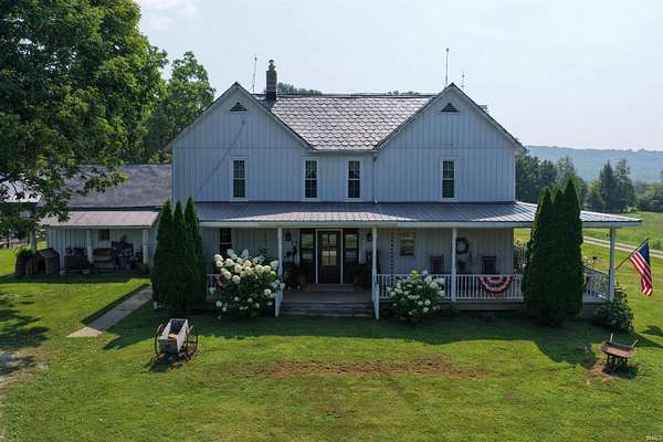 44.9 Acres of Recreational Land with Home for Sale in Norman, Indiana