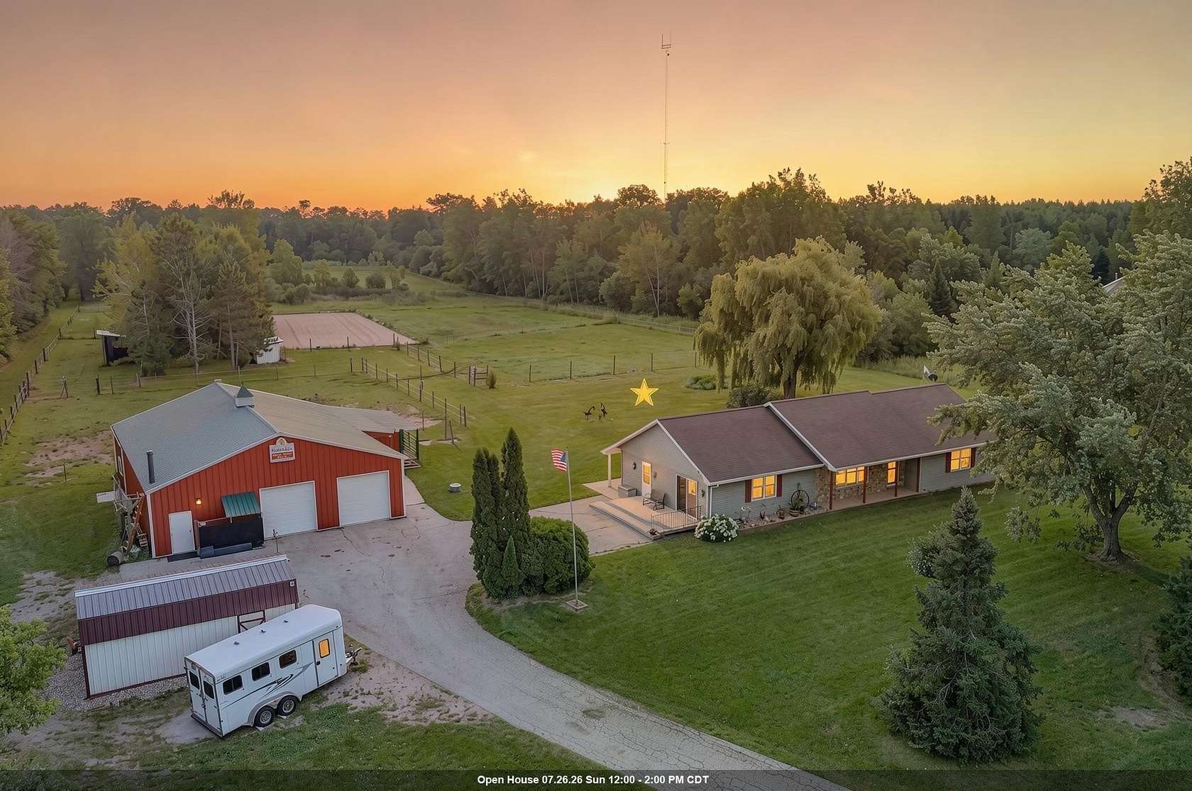 8 Acres of Land with Home for Sale in Krakow, Wisconsin