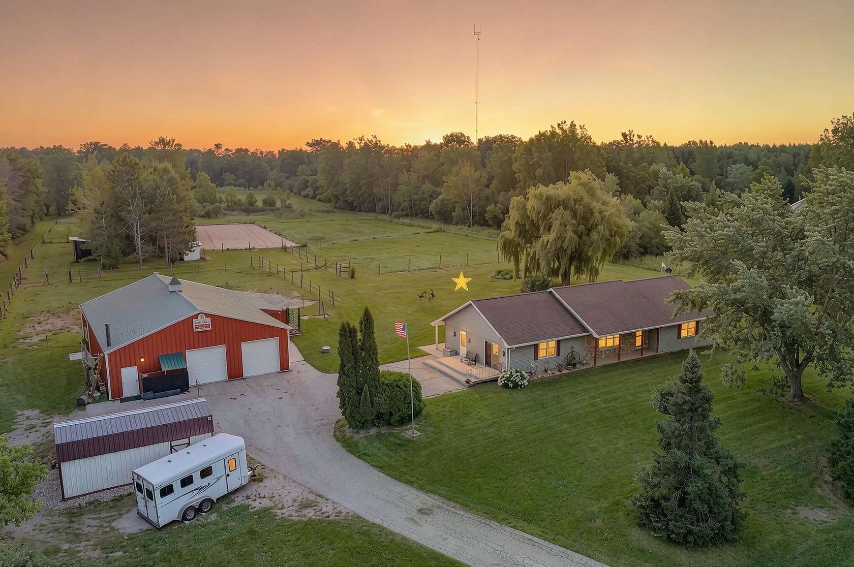 8 Acres of Land with Home for Sale in Krakow, Wisconsin