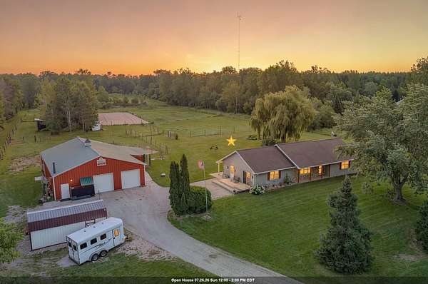8 Acres of Land with Home for Sale in Krakow, Wisconsin