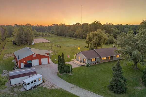 8 Acres of Land with Home for Sale in Krakow, Wisconsin
