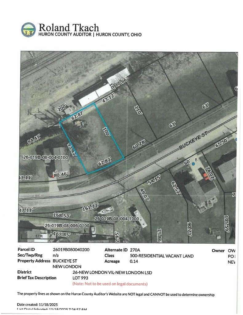 0.14 Acres of Residential Land for Sale in New London, Ohio
