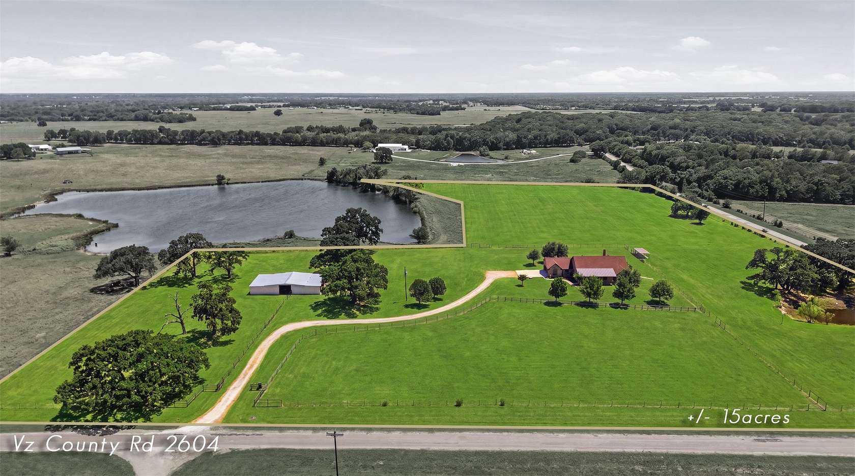 15 Acres of Land with Home for Sale in Mabank, Texas