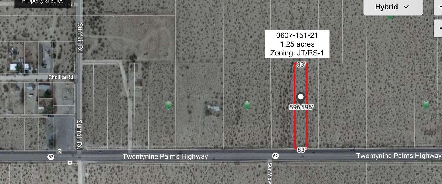 1.25 Acres of Residential Land for Sale in Joshua Tree, California