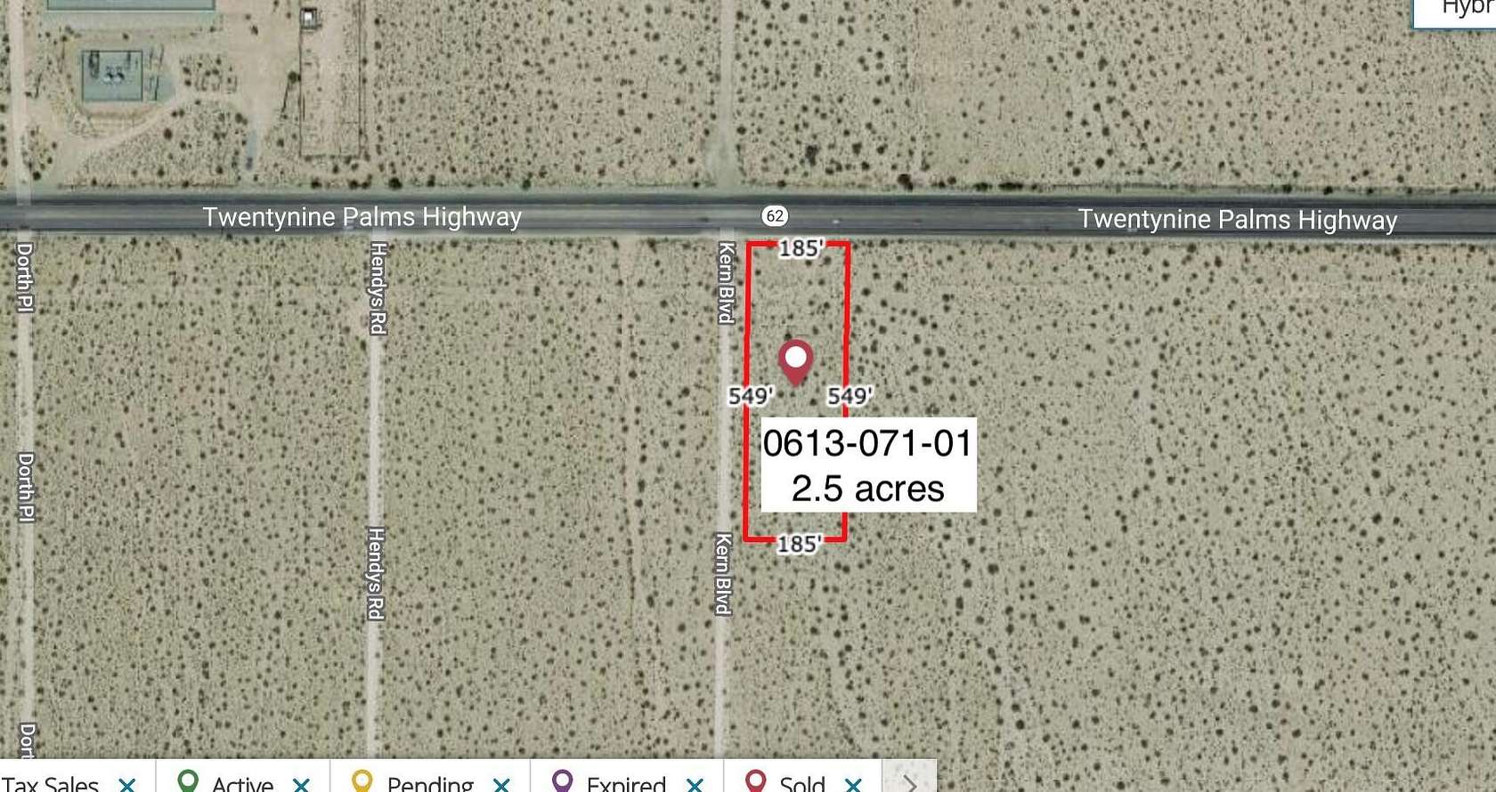 2.5 Acres of Land for Sale in Twentynine Palms, California