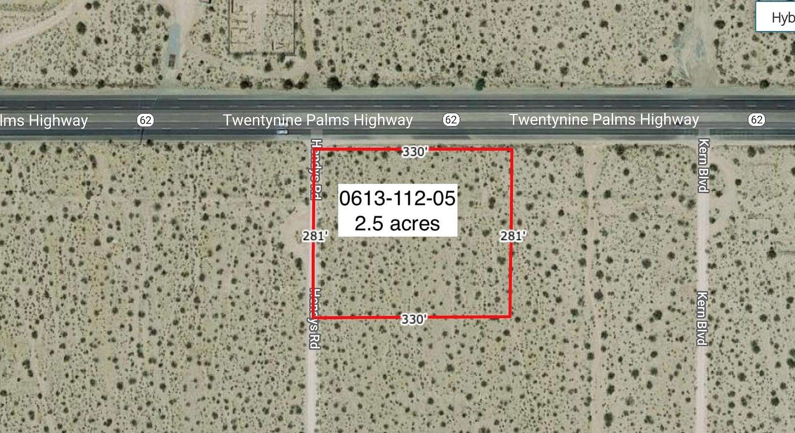 2.5 Acres of Land for Sale in Twentynine Palms, California