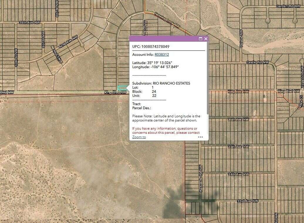 1 Acre of Residential Land for Sale in Rio Rancho, New Mexico