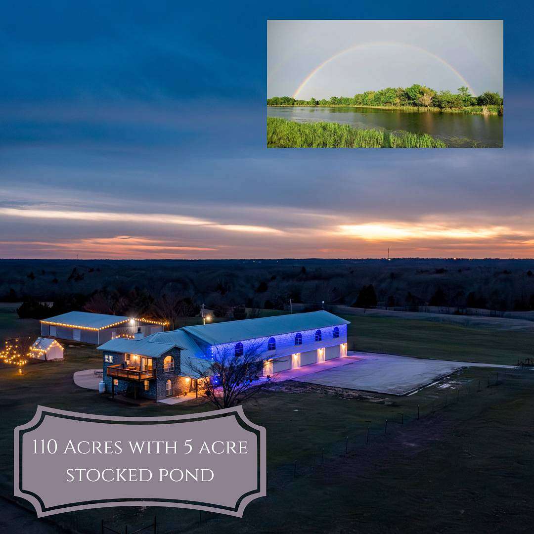 110 Acres of Land with Home for Sale in Calera, Oklahoma