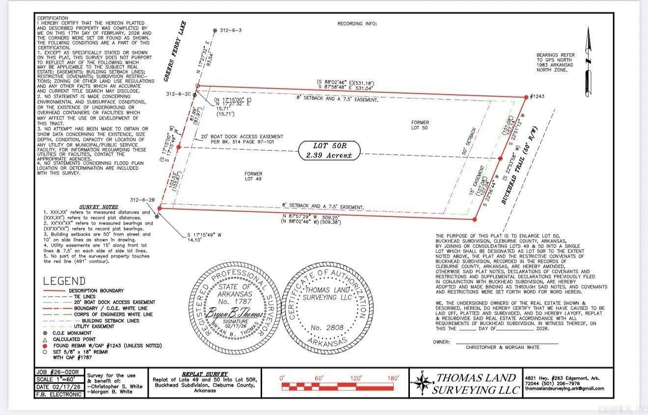 2.39 Acres of Residential Land for Sale in Drasco, Arkansas