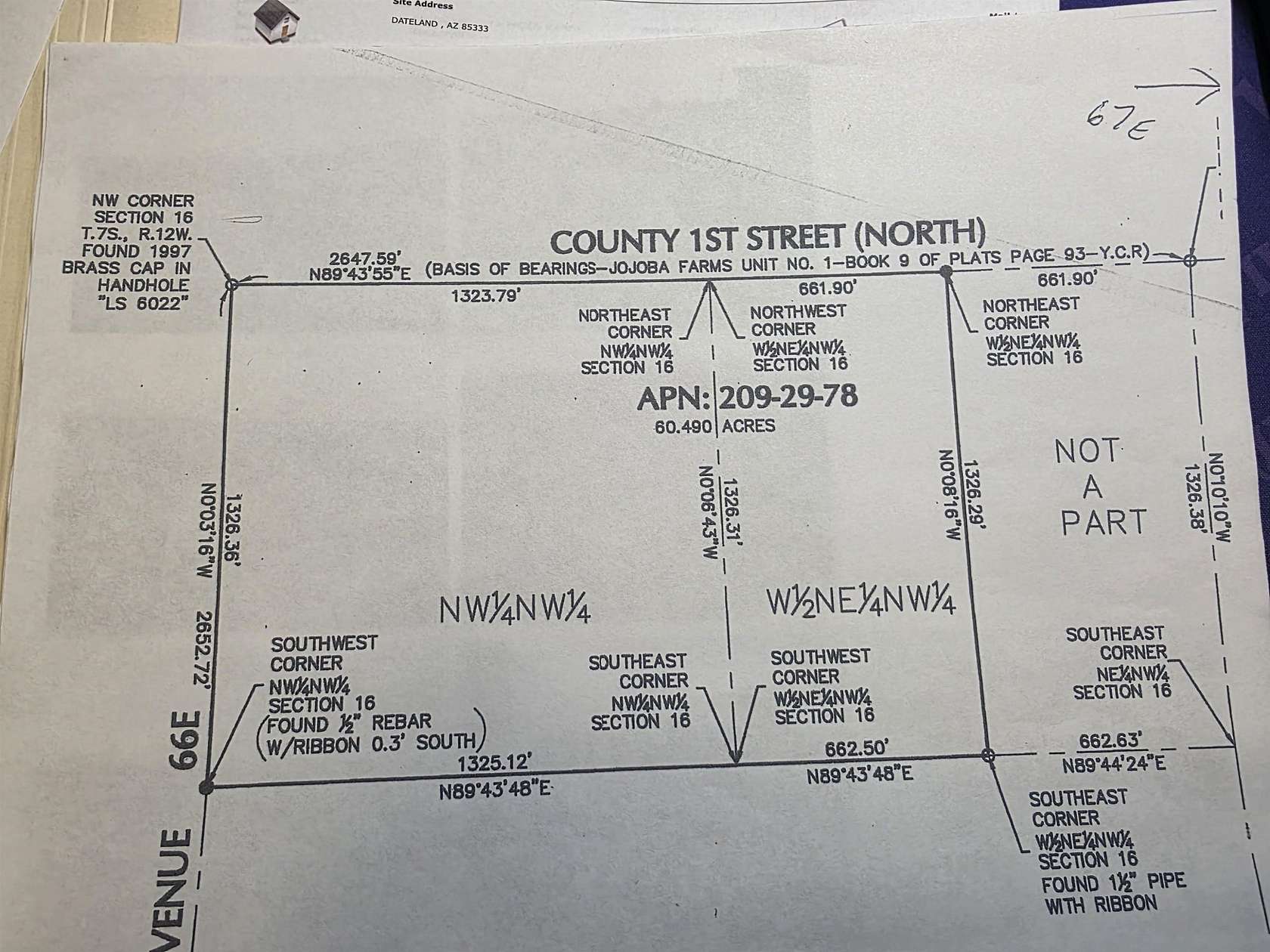 60.5 Acres of Land for Sale in Dateland, Arizona
