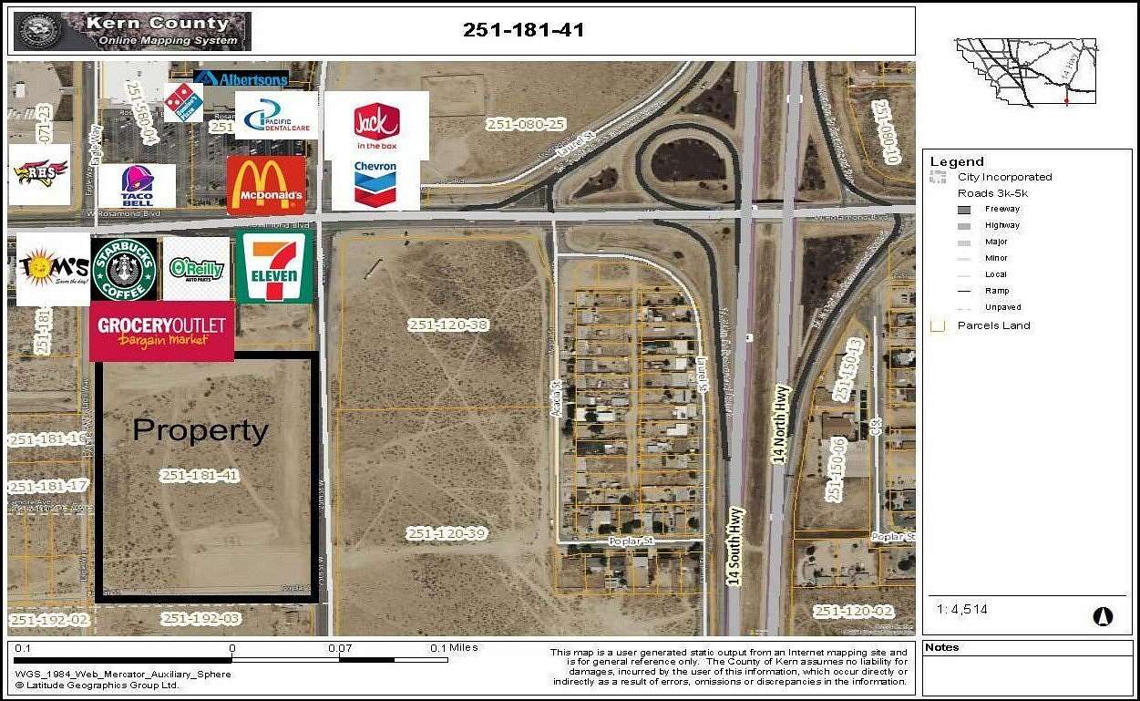 12.9 Acres of Commercial Land for Sale in Rosamond, California