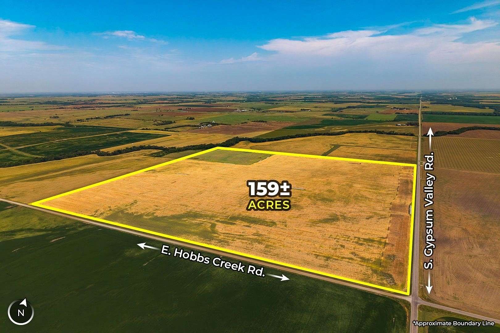 159 Acres of Land for Auction in Gypsum, Kansas