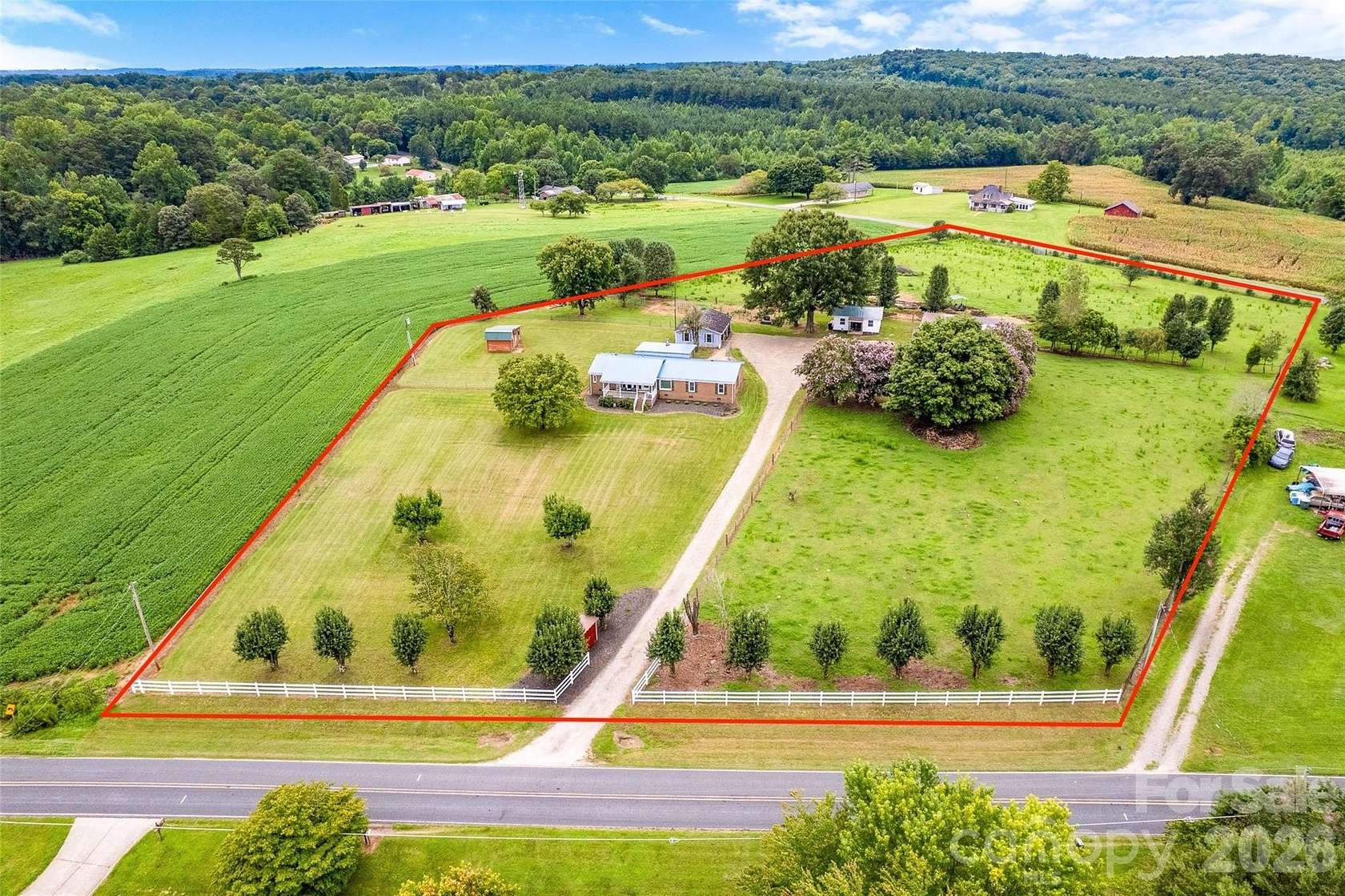 5.24 Acres of Land with Home for Sale in Statesville, North Carolina