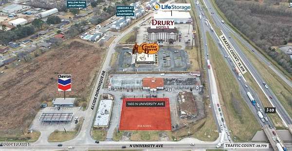 0.92 Acres of Commercial Land for Sale in Lafayette, Louisiana
