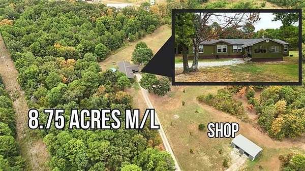 8.7 Acres of Land with Home for Sale in Rose, Oklahoma