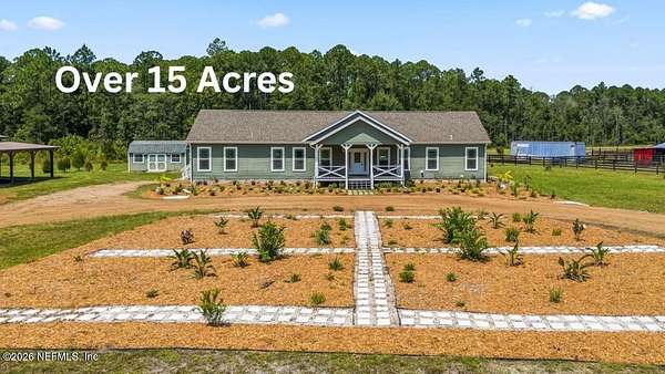 15.2 Acres of Recreational Land with Home for Sale in Callahan, Florida