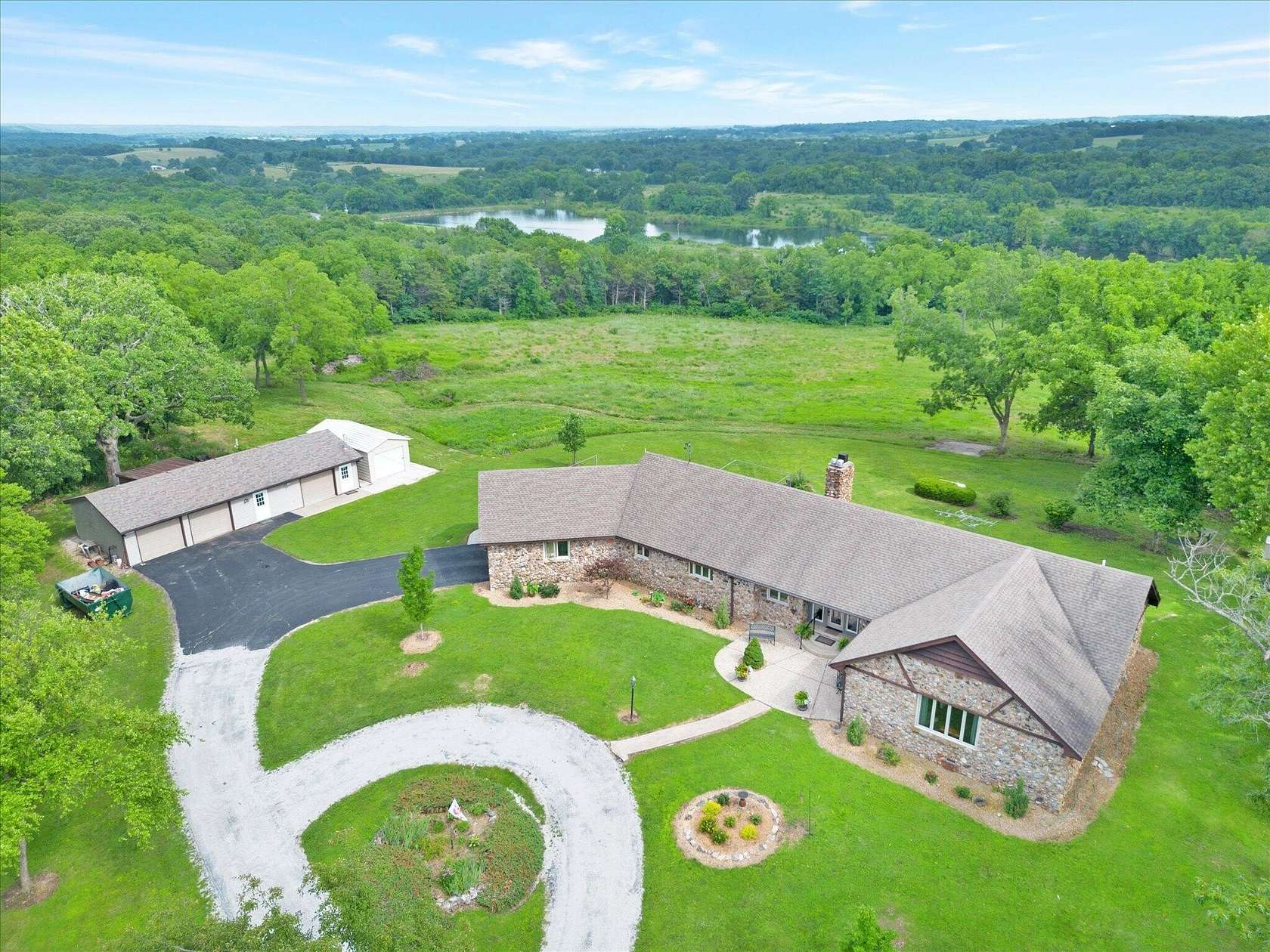 168 Acres of Recreational Land with Home for Sale in Stockton, Missouri
