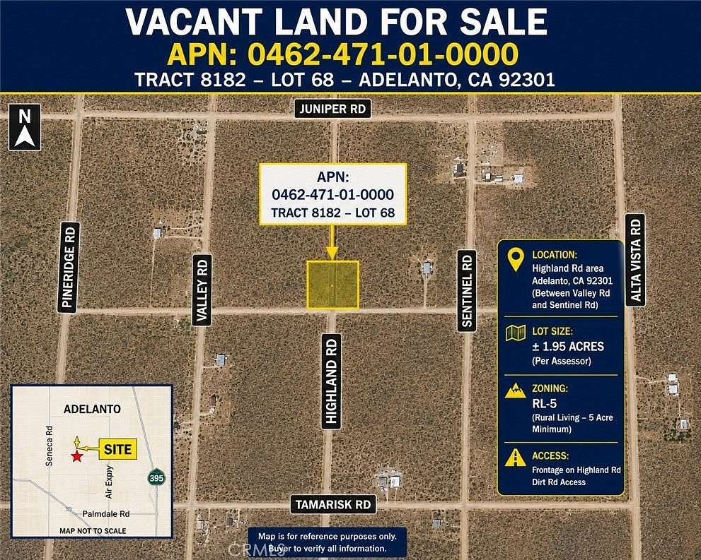 2 Acres of Land for Sale in Adelanto, California