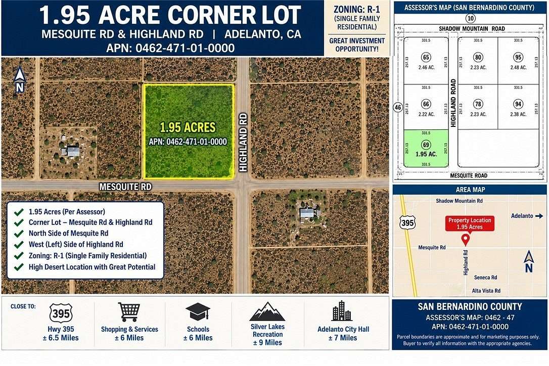 2 Acres of Land for Sale in Adelanto, California