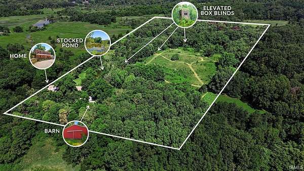 19.9 Acres of Recreational Land with Home for Sale in Middlebury, Indiana