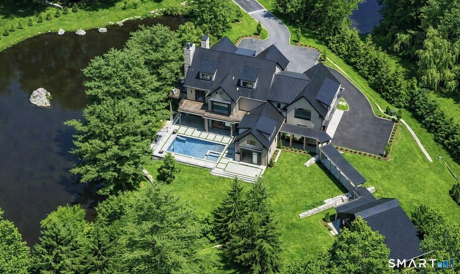 2.25 Acres of Land with Home for Sale in New Canaan, Connecticut