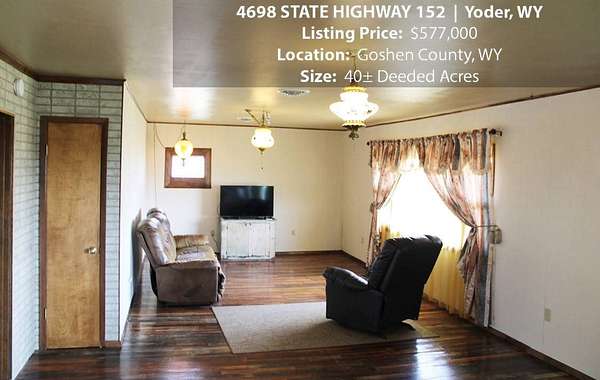 40 Acres of Agricultural Land with Home for Sale in Yoder, Wyoming