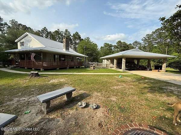 6.84 Acres of Land with Home for Sale in Perkinston, Mississippi