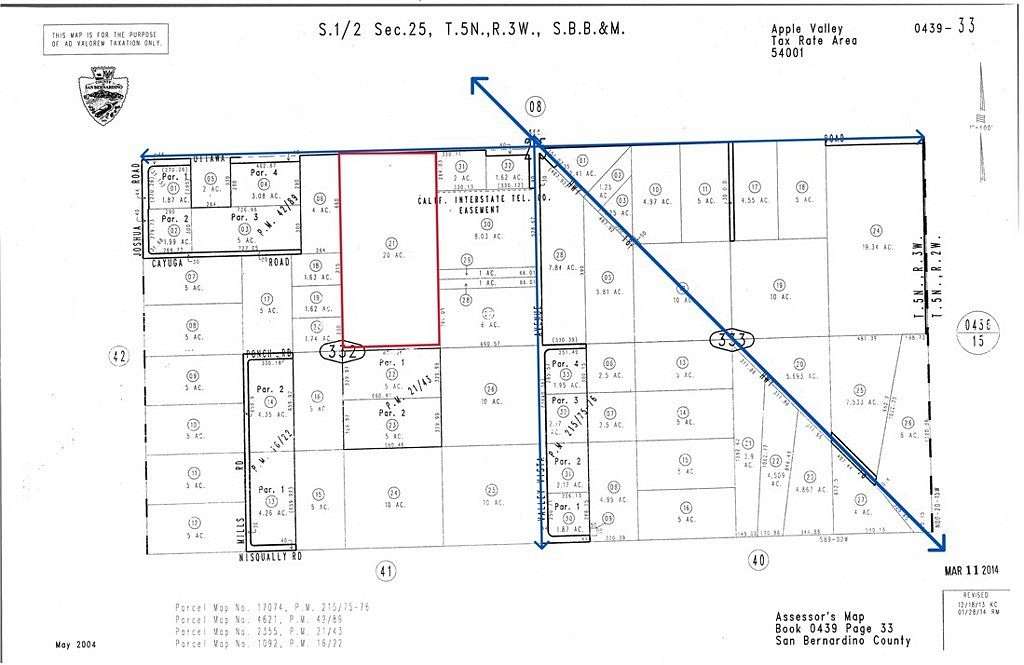 20 Acres of Recreational & Residential Land for Sale in Apple Valley, California