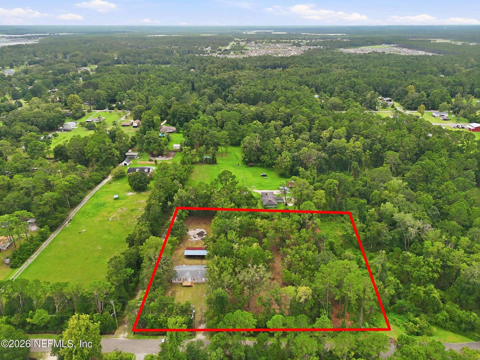 3 Acres of Land with Home for Sale in Jacksonville, Florida