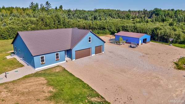 38 Acres of Recreational Land with Home for Sale in Rapid River, Michigan