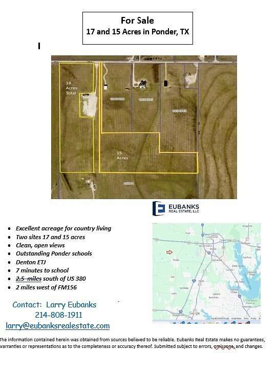 17.5 Acres of Land for Sale in Ponder, Texas